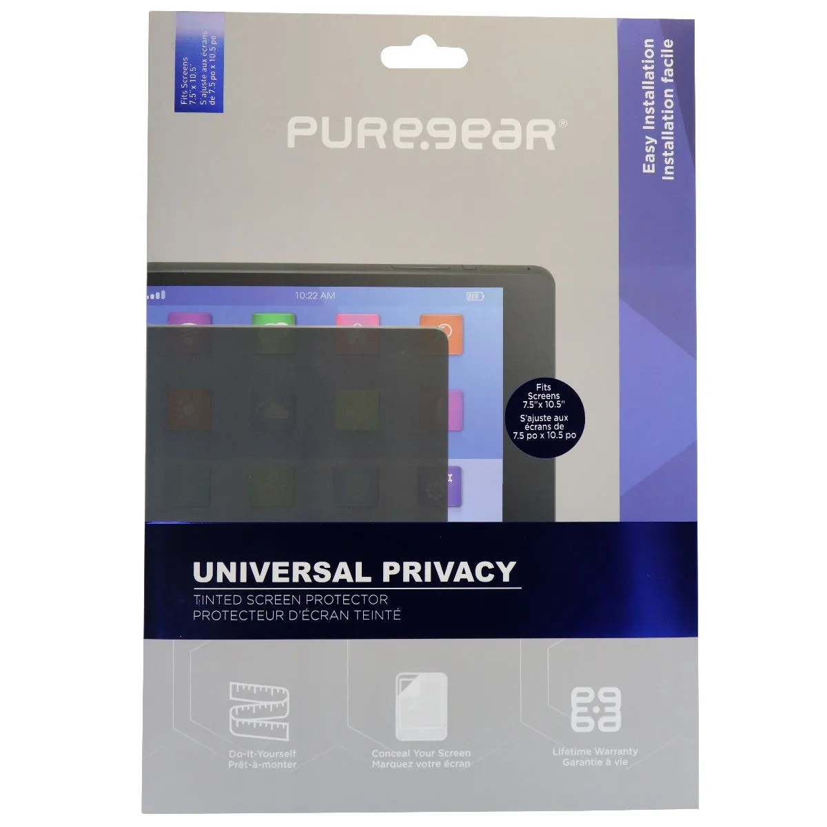 PureGear Universal Privacy Screen Protector for Tablets 7.5 to 10.5 inches