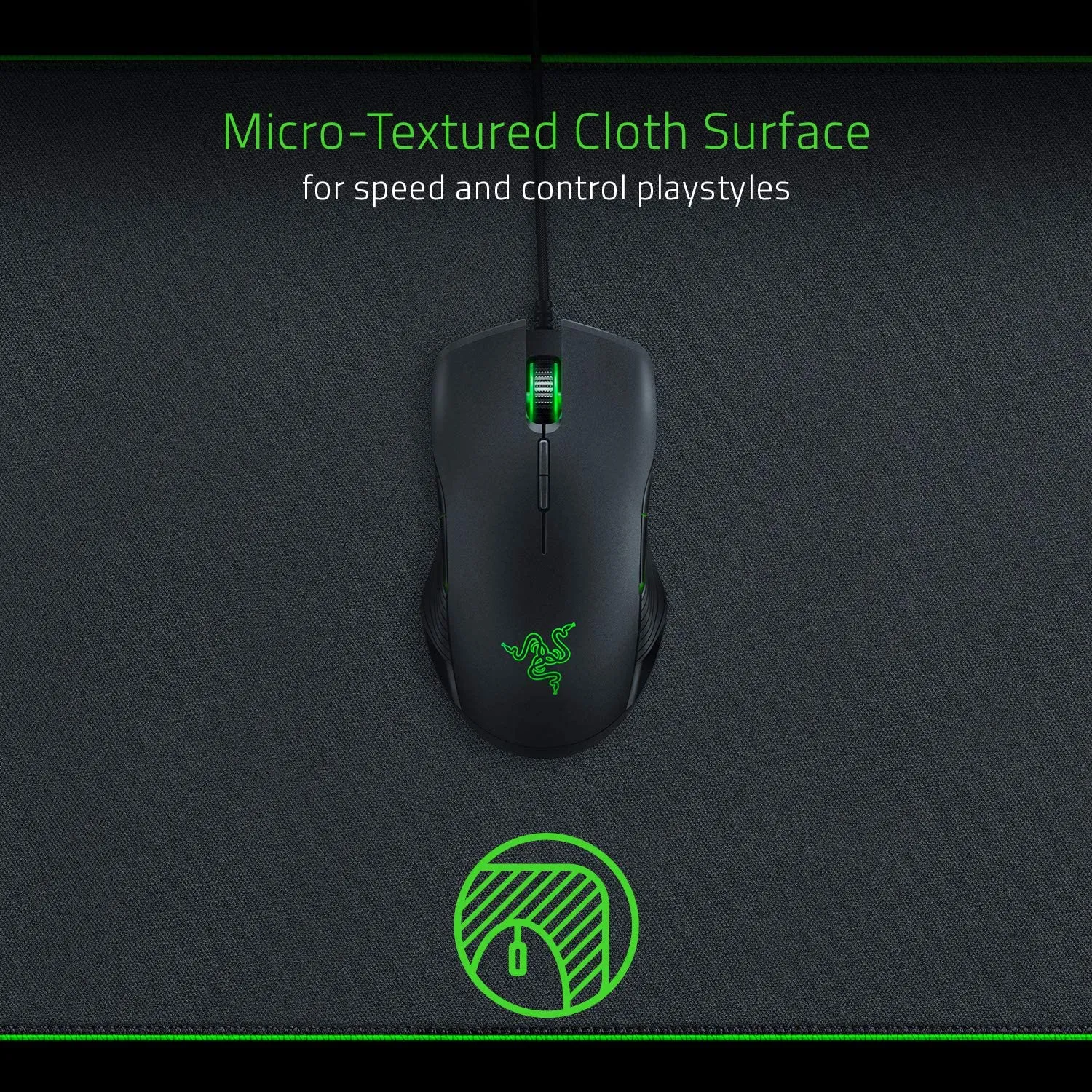 Razer MousePad Goliathus Extended Chroma Gaming Mousepad: Customizable Chroma RGB Lighting - Soft, Cloth Material - Balanced Control & Speed - Non-Slip Rubber Base - Classic Black