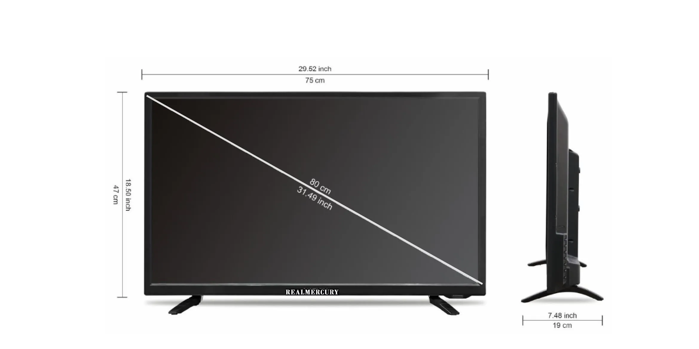 REALMERCURY 32 Inch 4K Ultra Full HD Android 11 SKK6