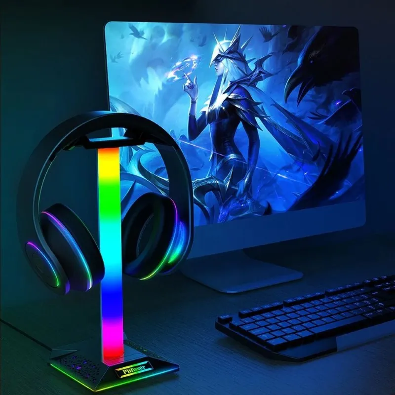 RGB Gaming Headphone Stand 10 Lighting Modes