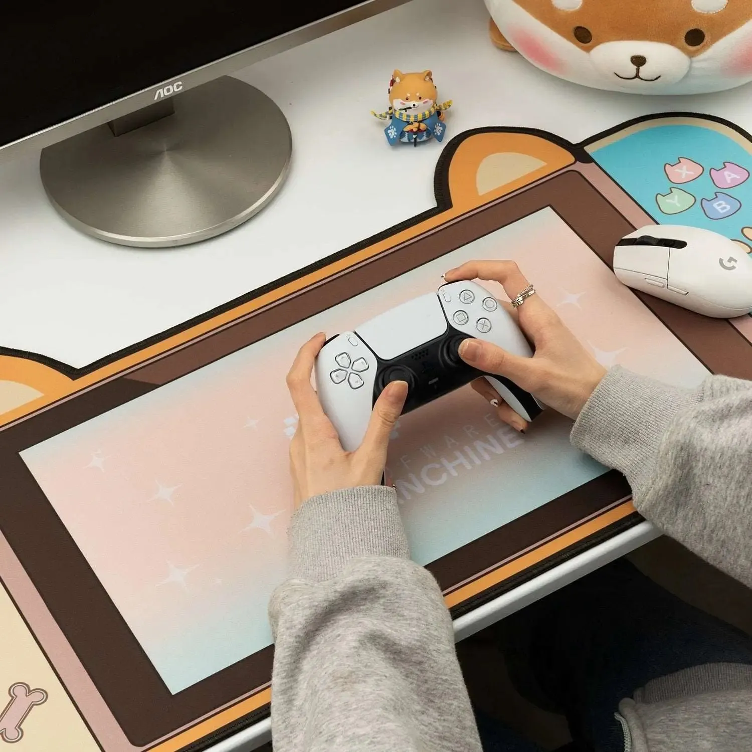 Shiba Inu Keyboard and Mouse Pad