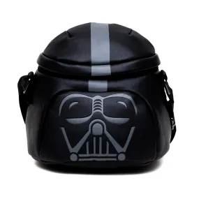 Star Wars Vegan Leather Cross Body Backpack for Men and Women with Adjustable Strap, Figural Darth Vader Helmet, Black