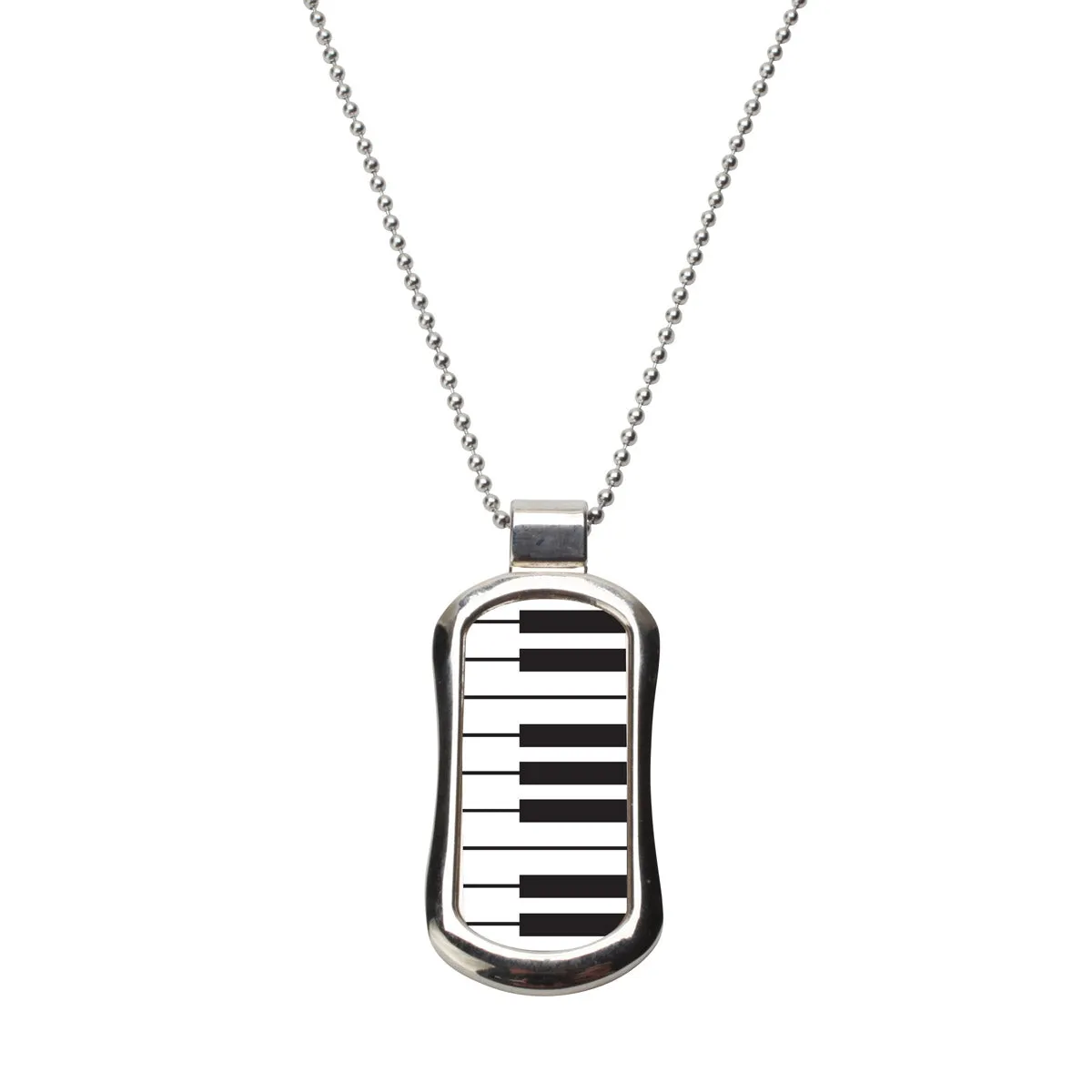 Steel Keyboard Dog Tag Necklace