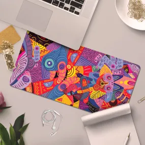 The Whimsical Artist Desk Mat | Travel Friendly | 60 (w) x 30 (h) CM | Anti Slippery | Spacious for Desk | Rubber Bottom | Water Resistant | Multicolor | Easy to Clean | Illustrated (Graffiti)