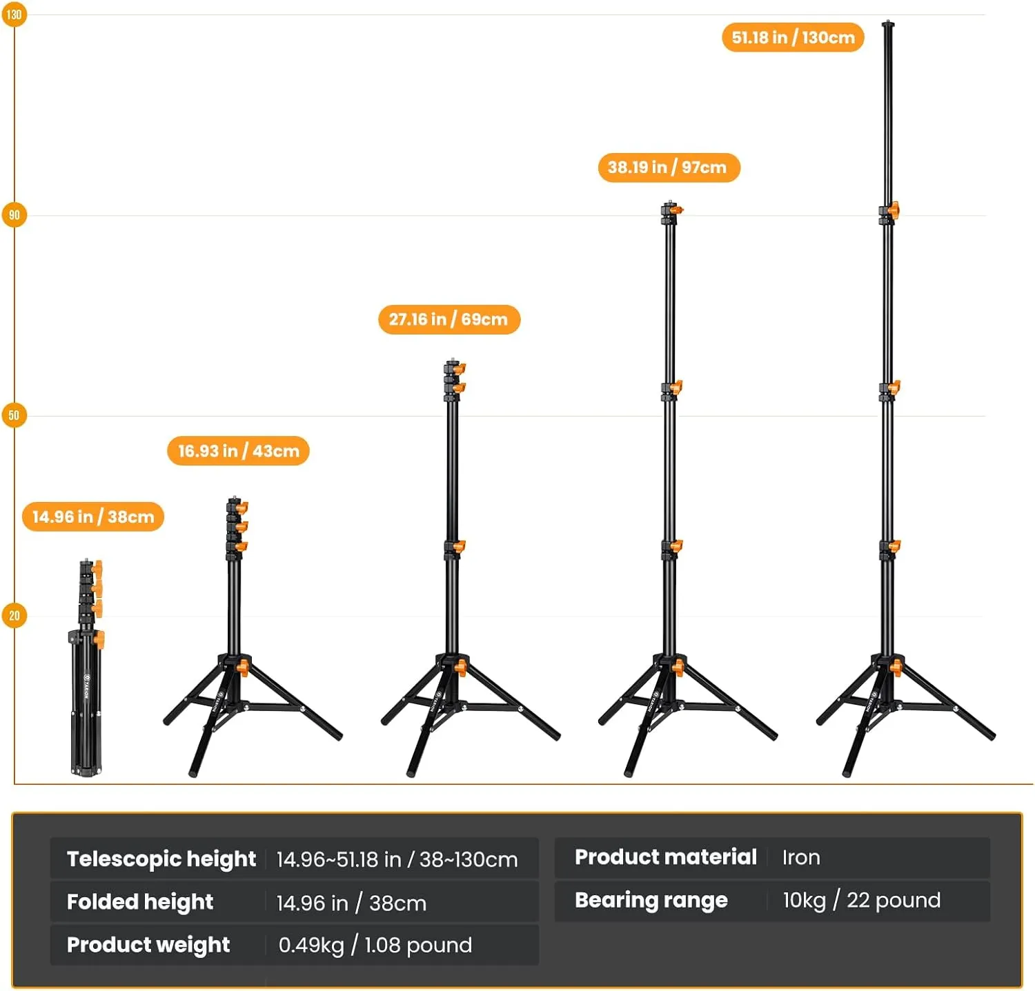 TLS-01 Light Stand Portable 130 CM