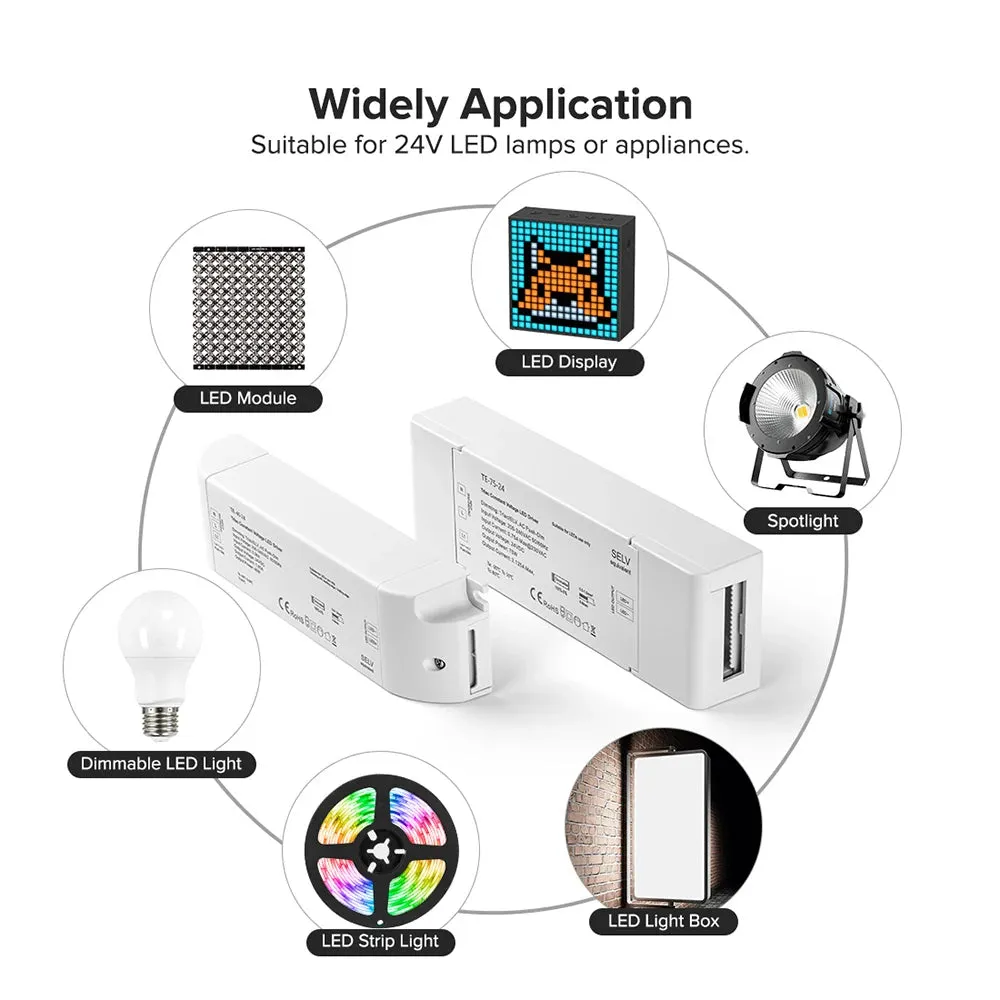 Triac LED Driver Constant Voltage Dimmer AC200V AC240V to DC24V 40W 75W Transformer Adapter