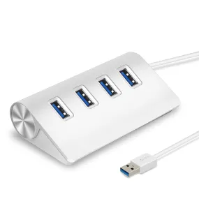 USB3.0 Hub - 4 Ports, Aluminum, 5Gbps, File & Video Transfer, U Disk, Flash Drive, Mouse, Camera