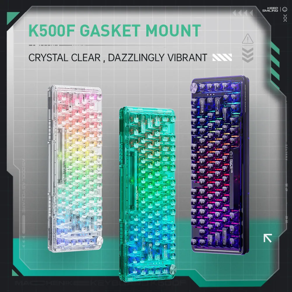 WhatGeek x Machenike K500F-B81 RGB Clear Mechanical Keyboard