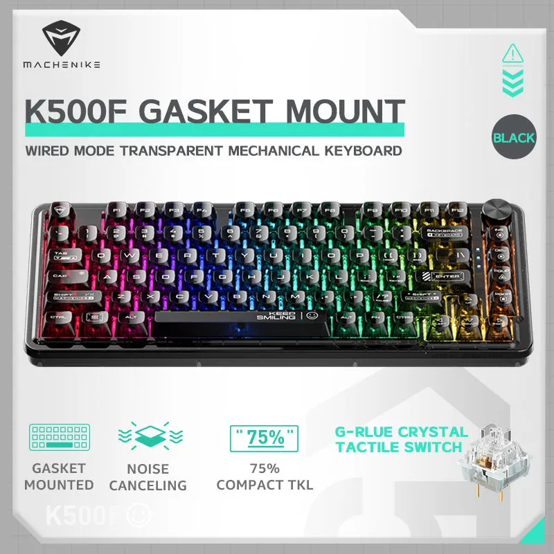 WhatGeek x Machenike K500F-B81 RGB Clear Mechanical Keyboard