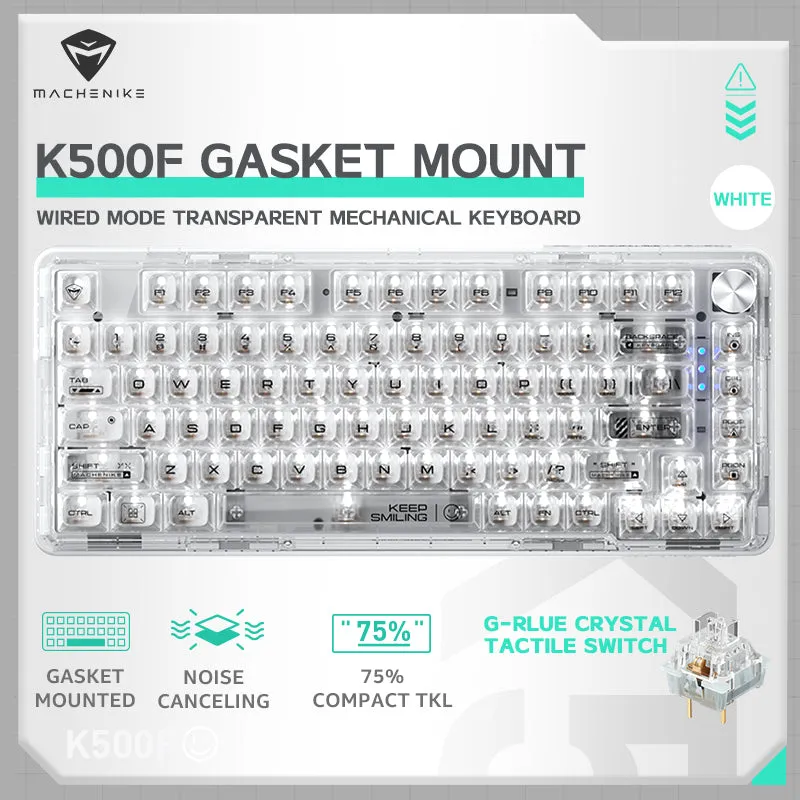 WhatGeek x Machenike K500F-B81 RGB Clear Mechanical Keyboard