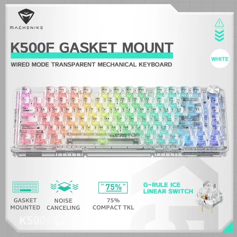 WhatGeek x Machenike K500F-B81 RGB Clear Mechanical Keyboard