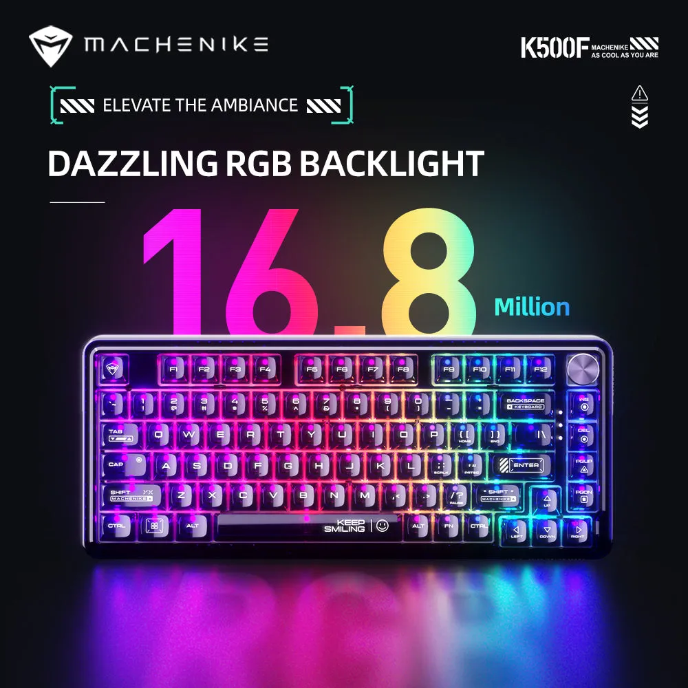 WhatGeek x Machenike K500F-B81 RGB Clear Mechanical Keyboard