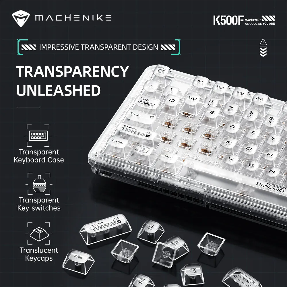 WhatGeek x Machenike K500F-B81 RGB Clear Mechanical Keyboard