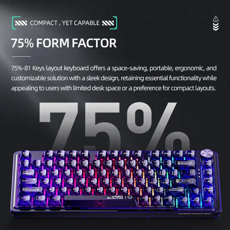 WhatGeek x Machenike K500F-B81 RGB Clear Mechanical Keyboard