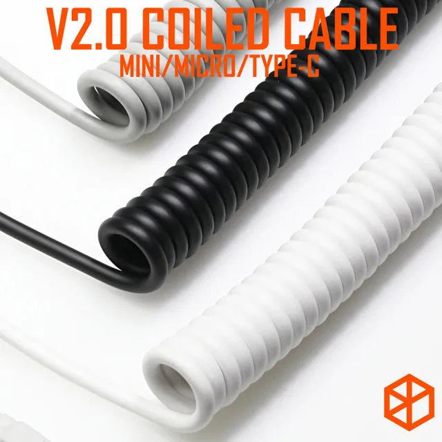 [Wholesale] V2 coiled Cable wire Mechanical Keyboard GH60 USB cable mini micro type c USB port for poker 2 xd64 xd75 xd96 mobile phone