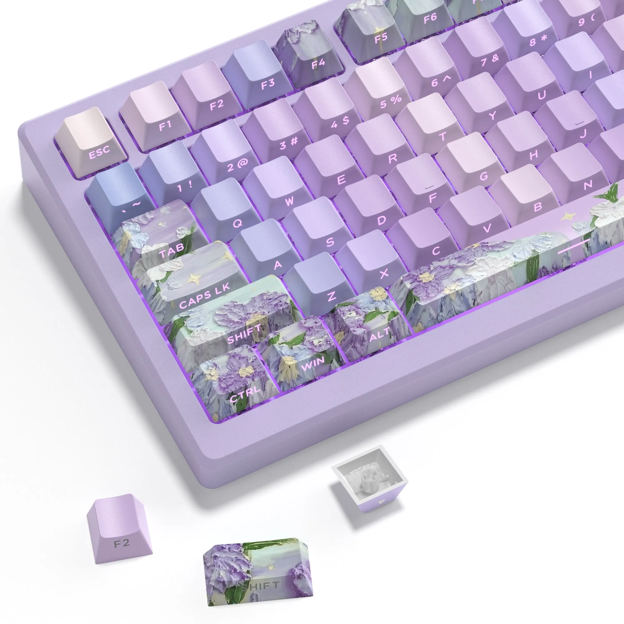 Womier Garden Series Cherry Profile Side-Printed Dye-Sub PBT Keycap Set (129-Key)