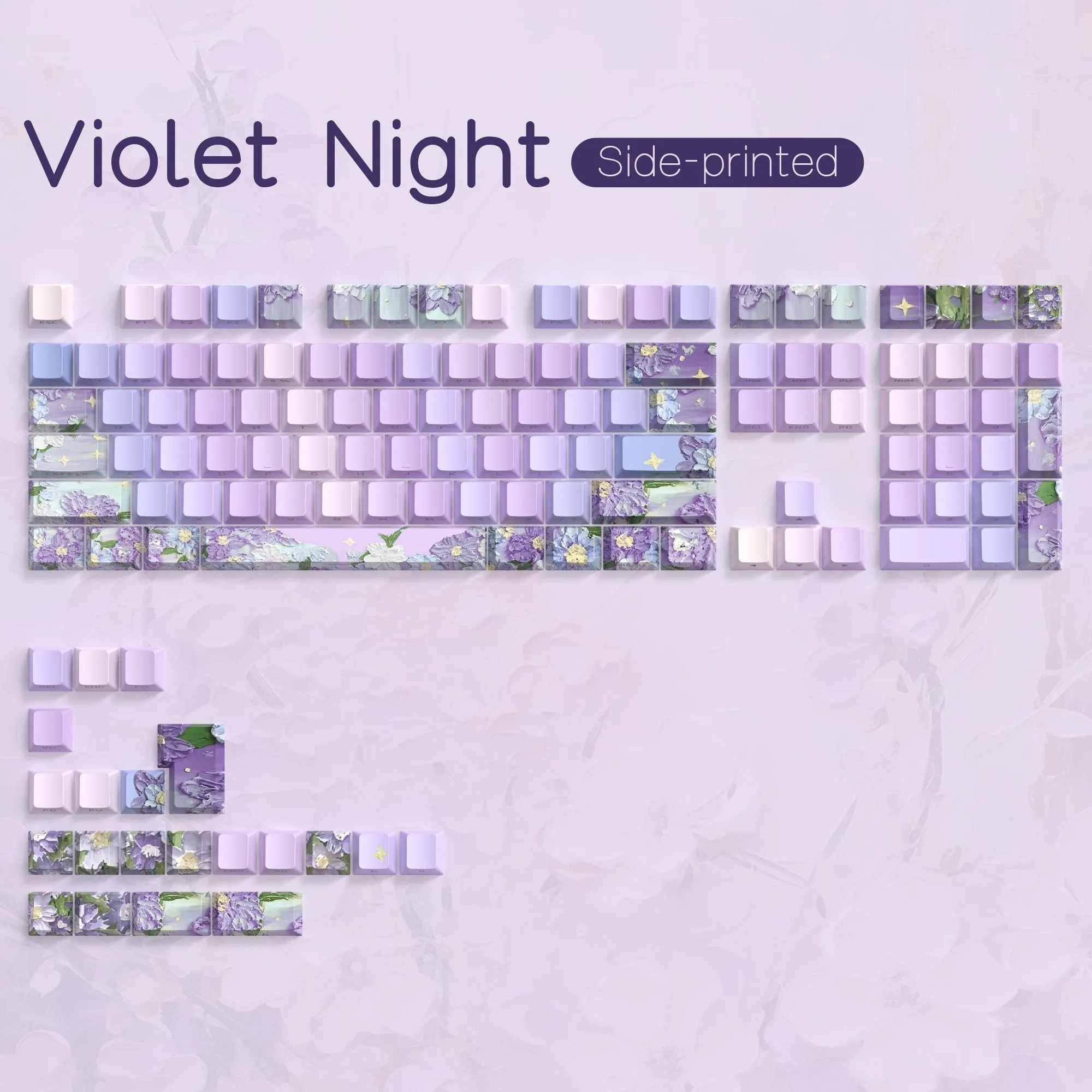 Womier Garden Series Cherry Profile Side-Printed Dye-Sub PBT Keycap Set (129-Key)