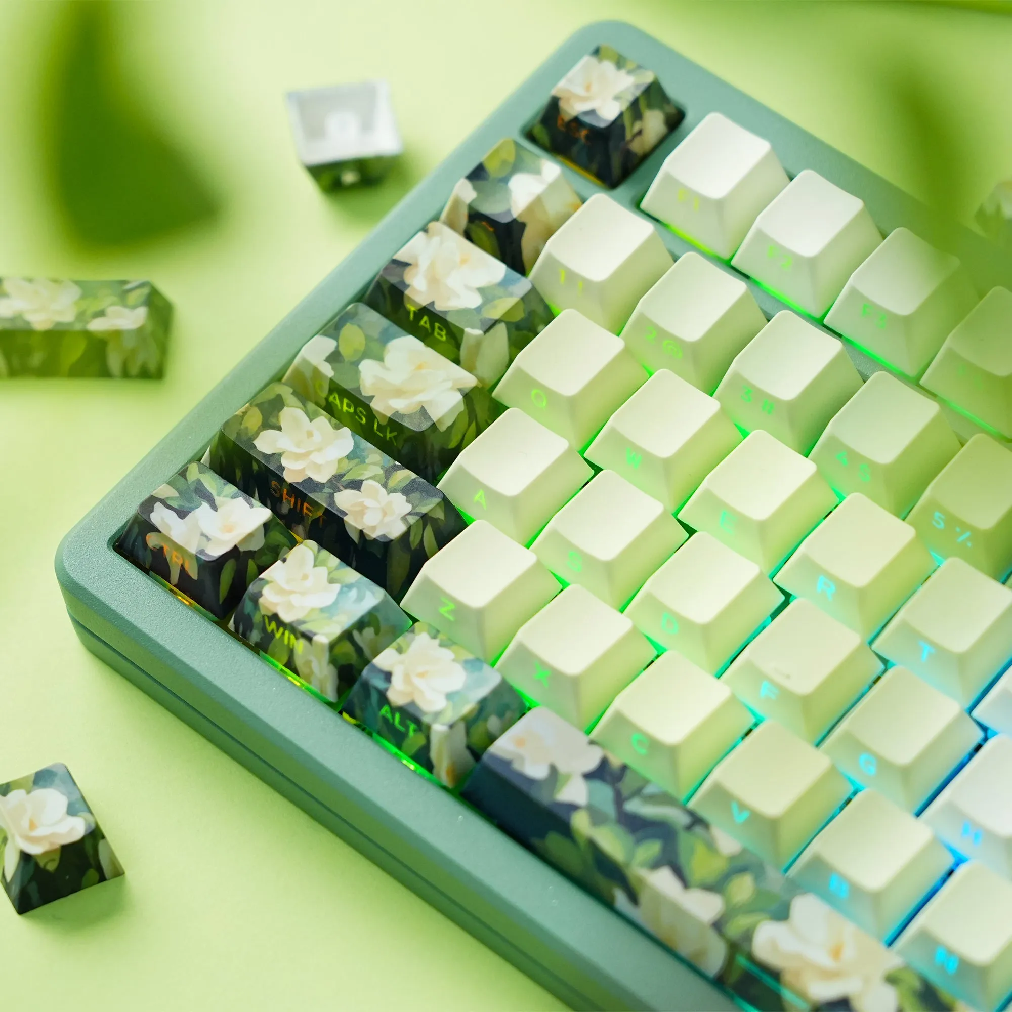 Womier Garden Series Cherry Profile Side-Printed Dye-Sub PBT Keycap Set (129-Key)