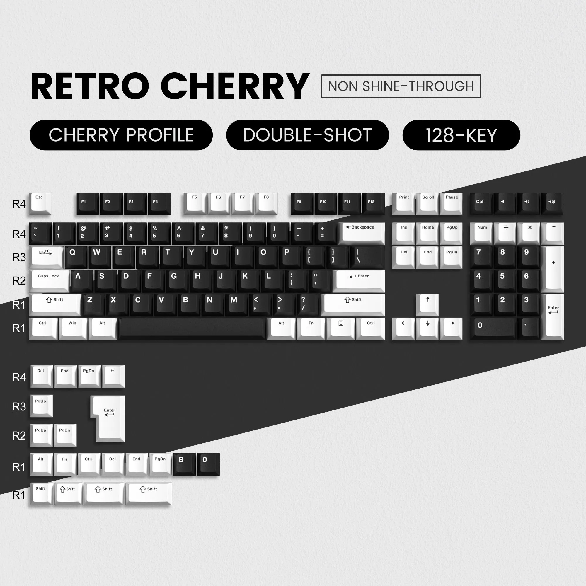 Womier Retro Cherry Series Double-Shot Cherry Profile PBT Keycaps (6 Colors)