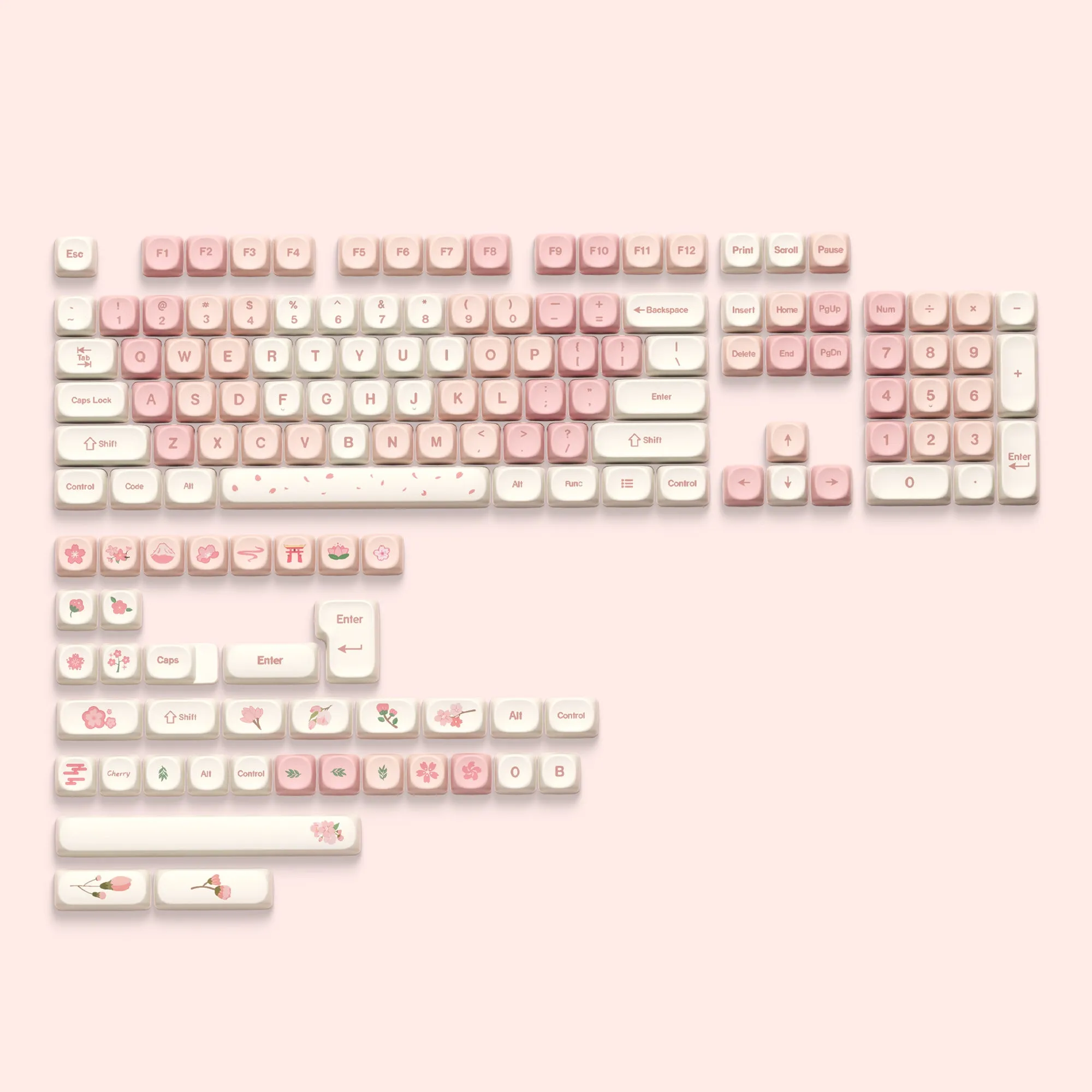 XVX Cherry Pudding 143-Key MOA Profile Dye-Sub PBT Keycap Set