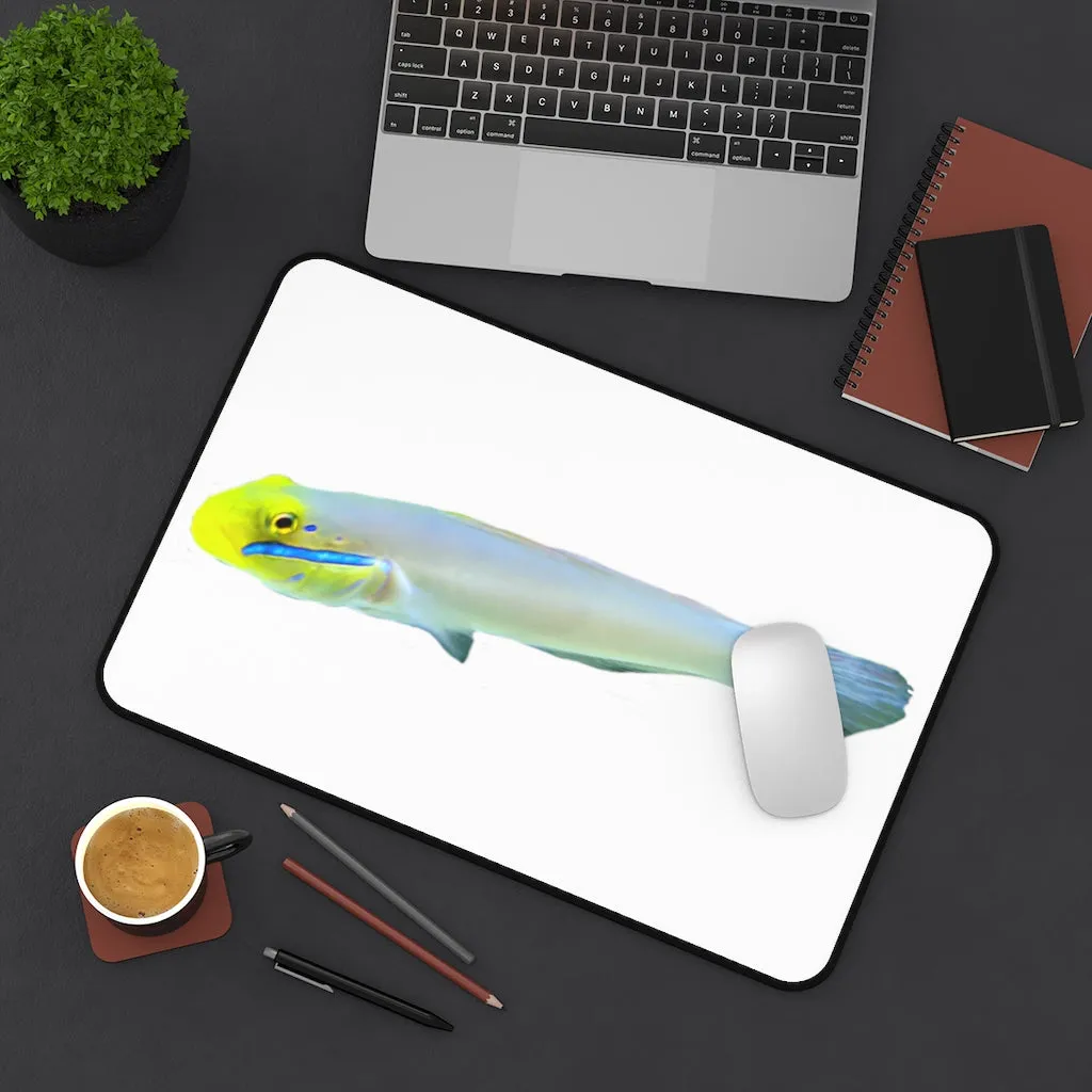 Yellow and White Fish Desk Mat