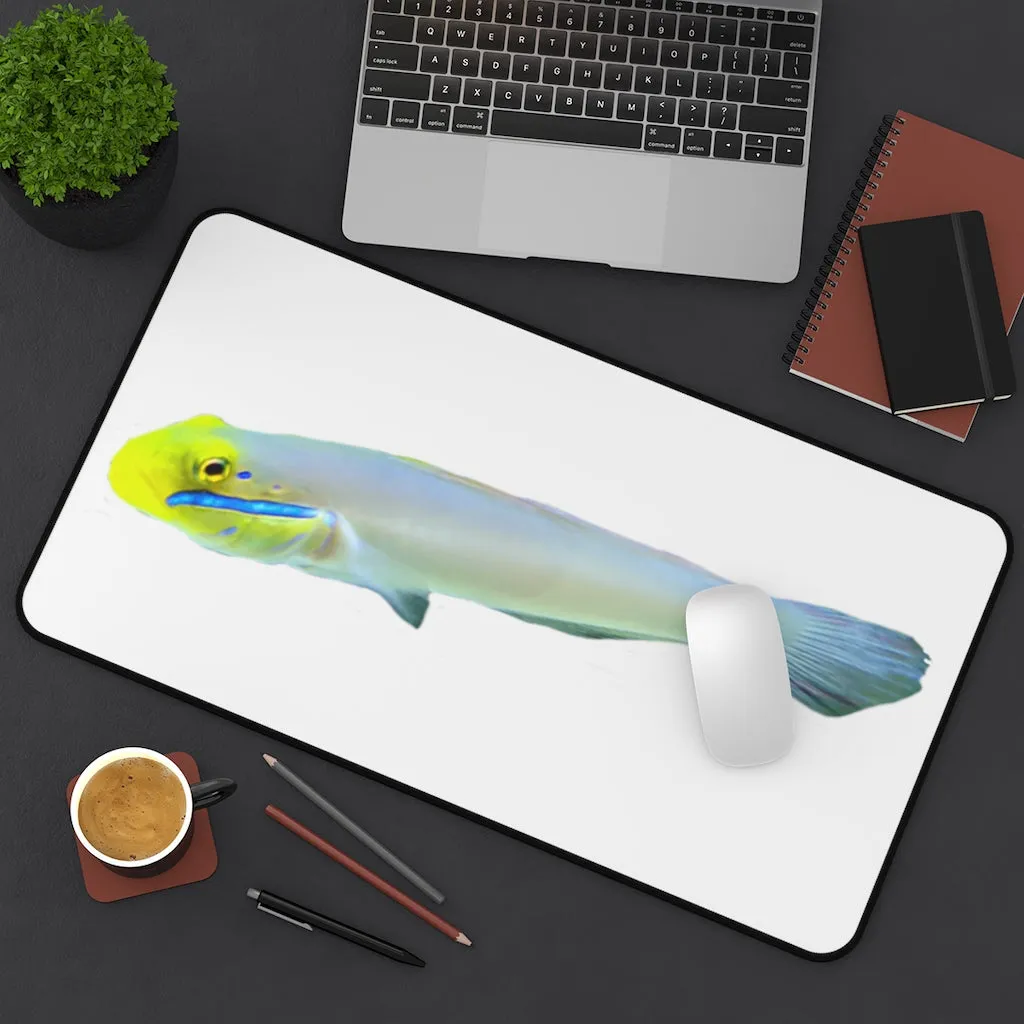 Yellow and White Fish Desk Mat