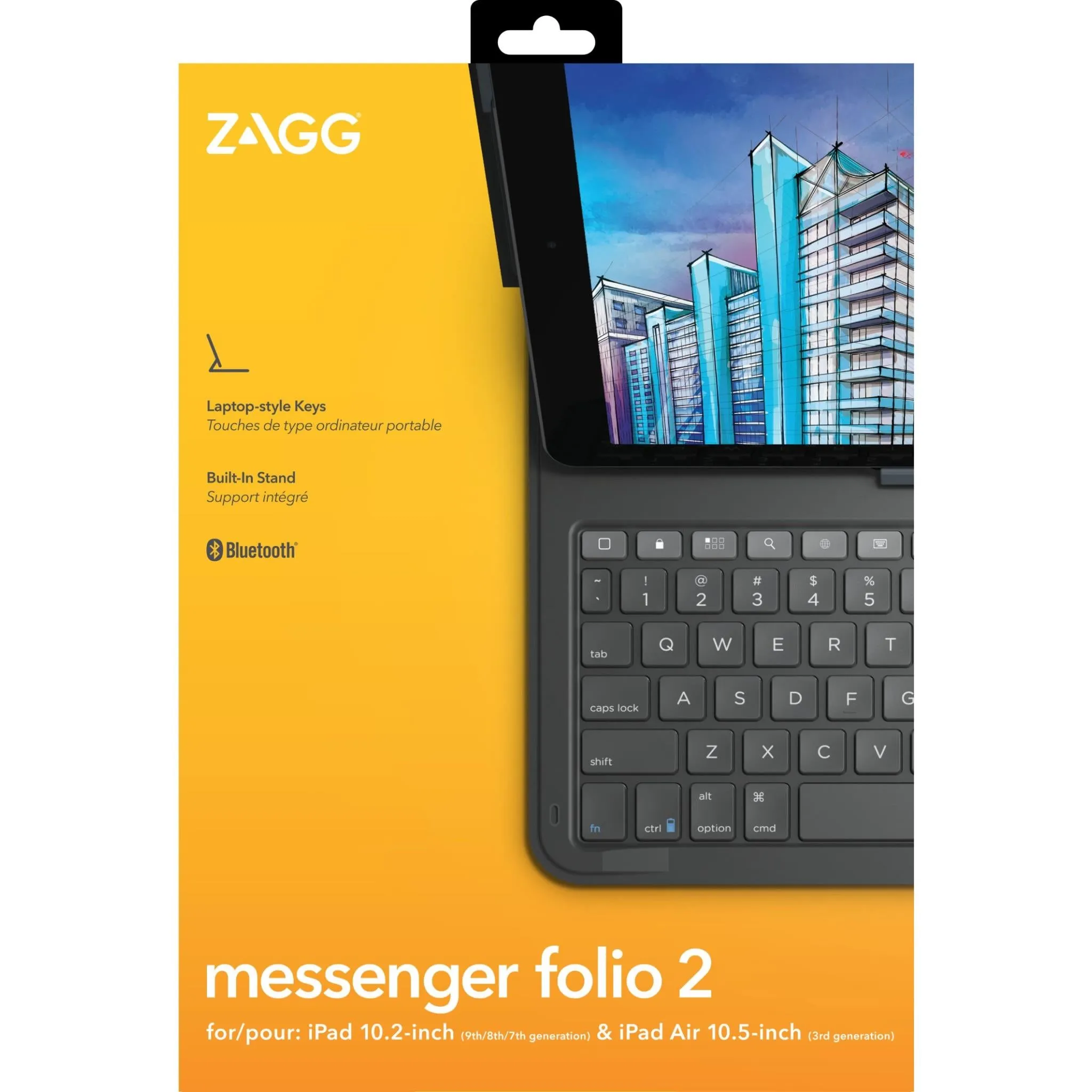 Zagg Keyboard Messenger Folio 2 Case for iPad 10.2" & Air 3