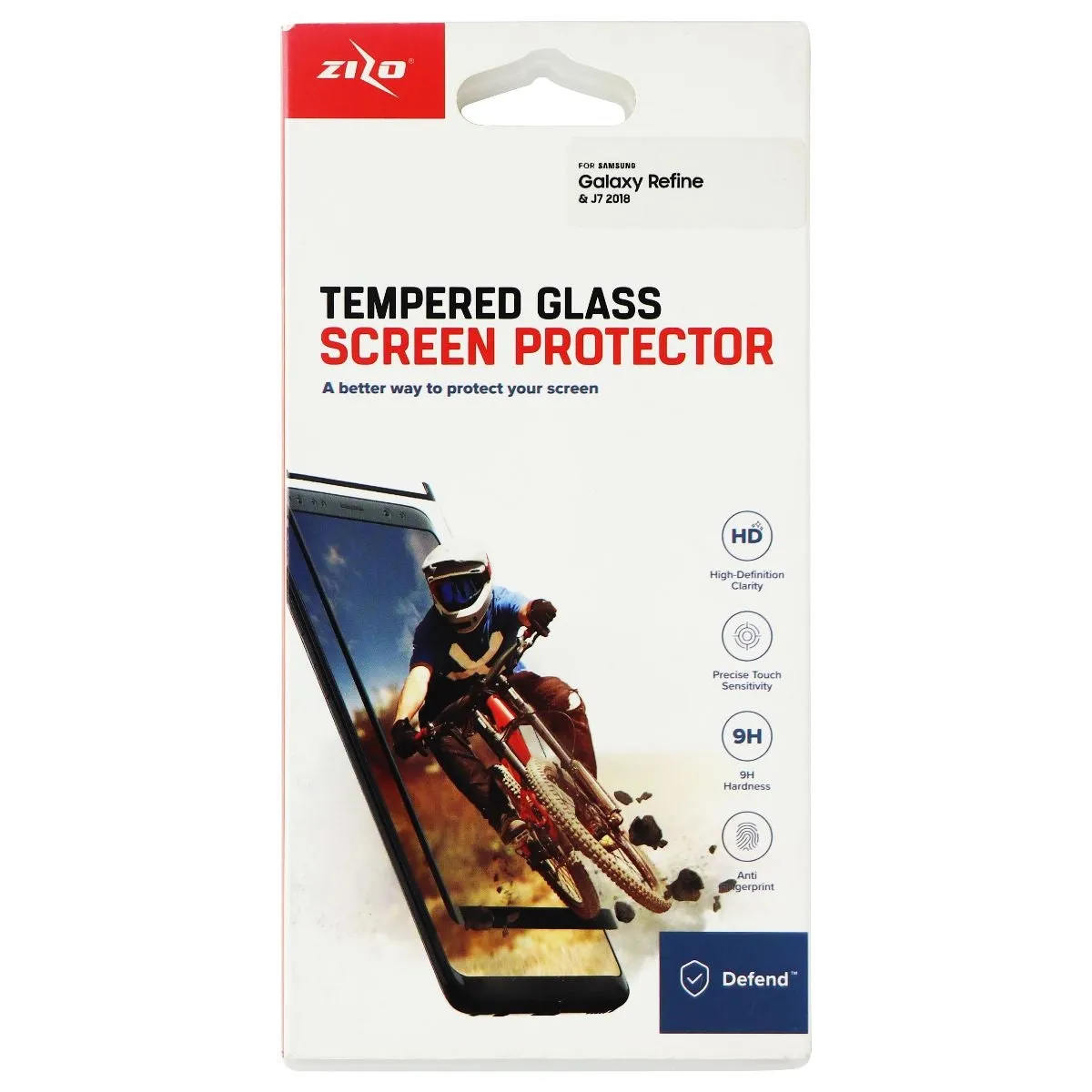 Zizo Defend Series Screen Protector for Galaxy Refine / J7 (2018) - Clear